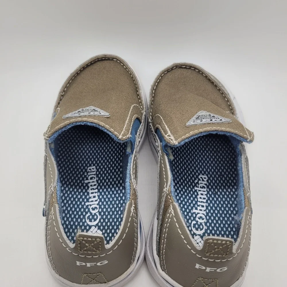 Columbia PFG Bahama Vent Toddler Boat Shoes Brown Blue Slip On Size 11